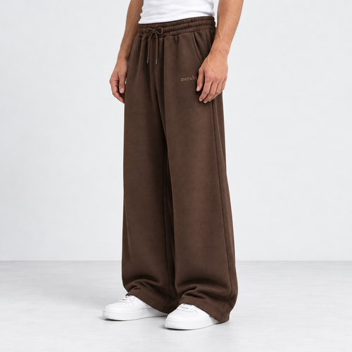 Brown Wide-leg Sweatpants