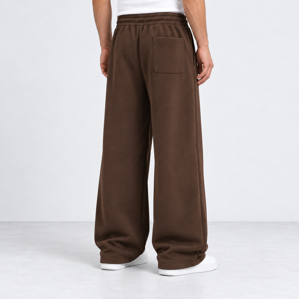 Brown Wide-leg Sweatpants