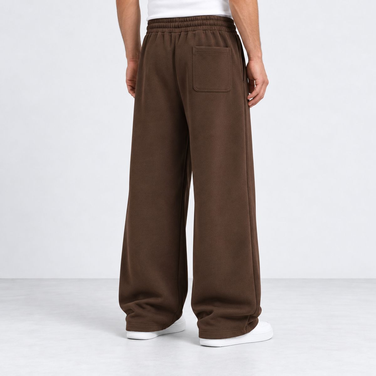 Brown Wide-leg Sweatpants