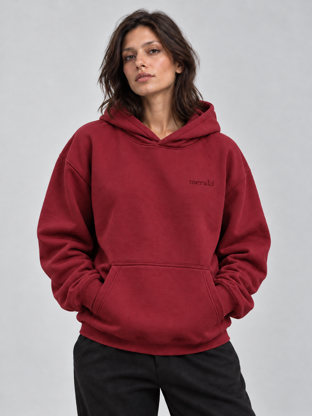 Burgundy oversized Hoodie