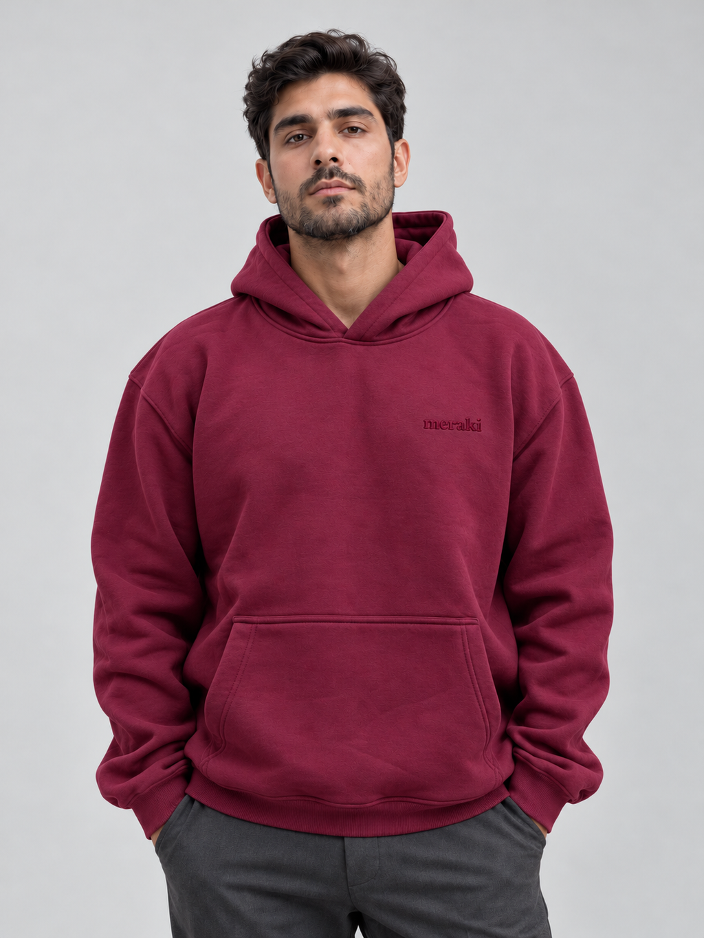 Burgundy oversized Hoodie