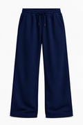 Navy-blue Wide-leg Sweatpants