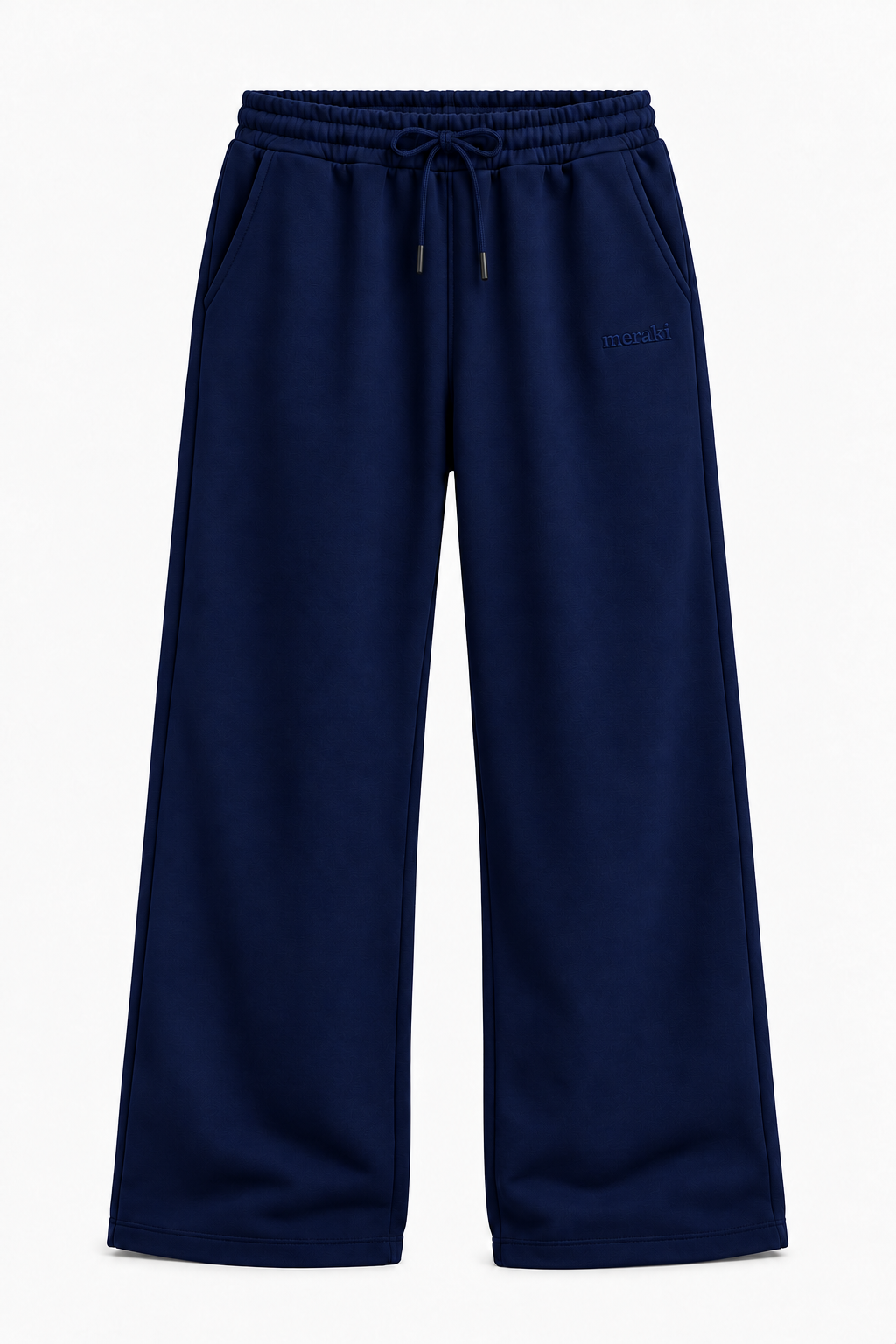 Navy-blue Wide-leg Sweatpants