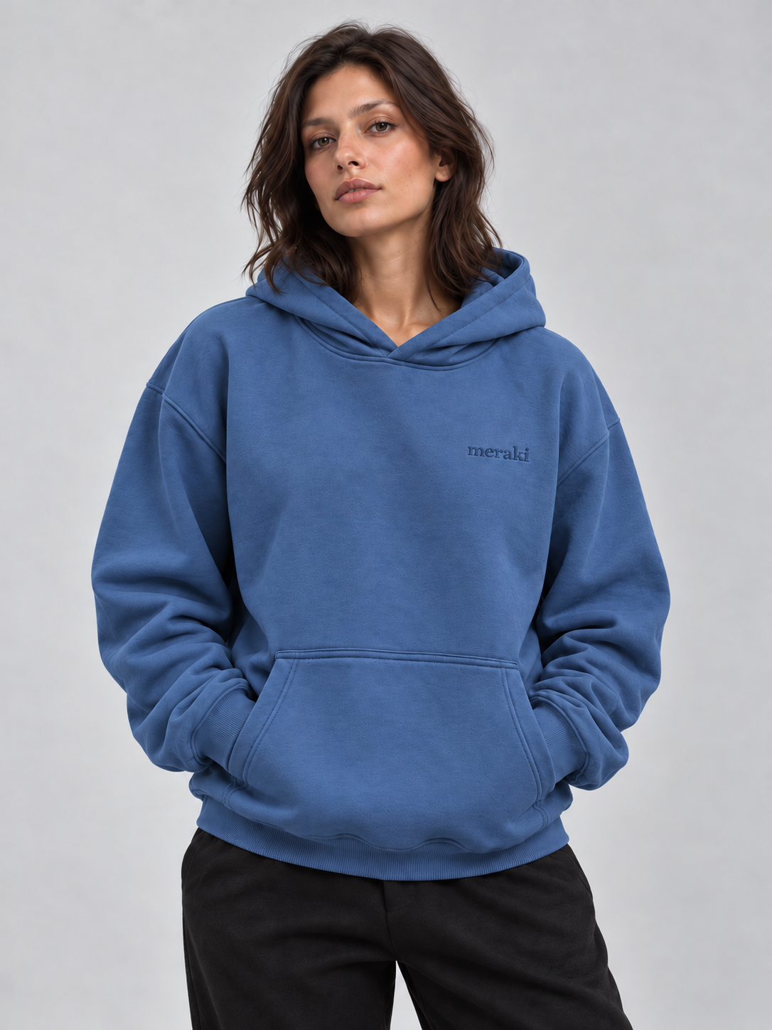 Navy-blue oversized Hoodie