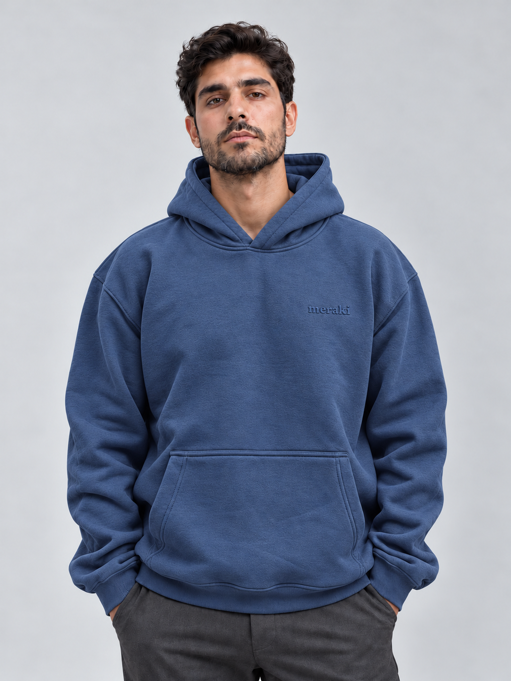 Navy-blue oversized Hoodie