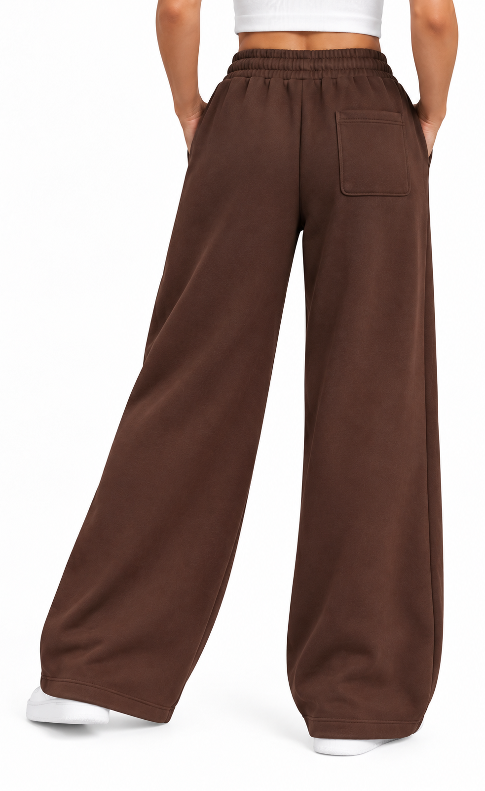 Brown Wide-leg Sweatpants