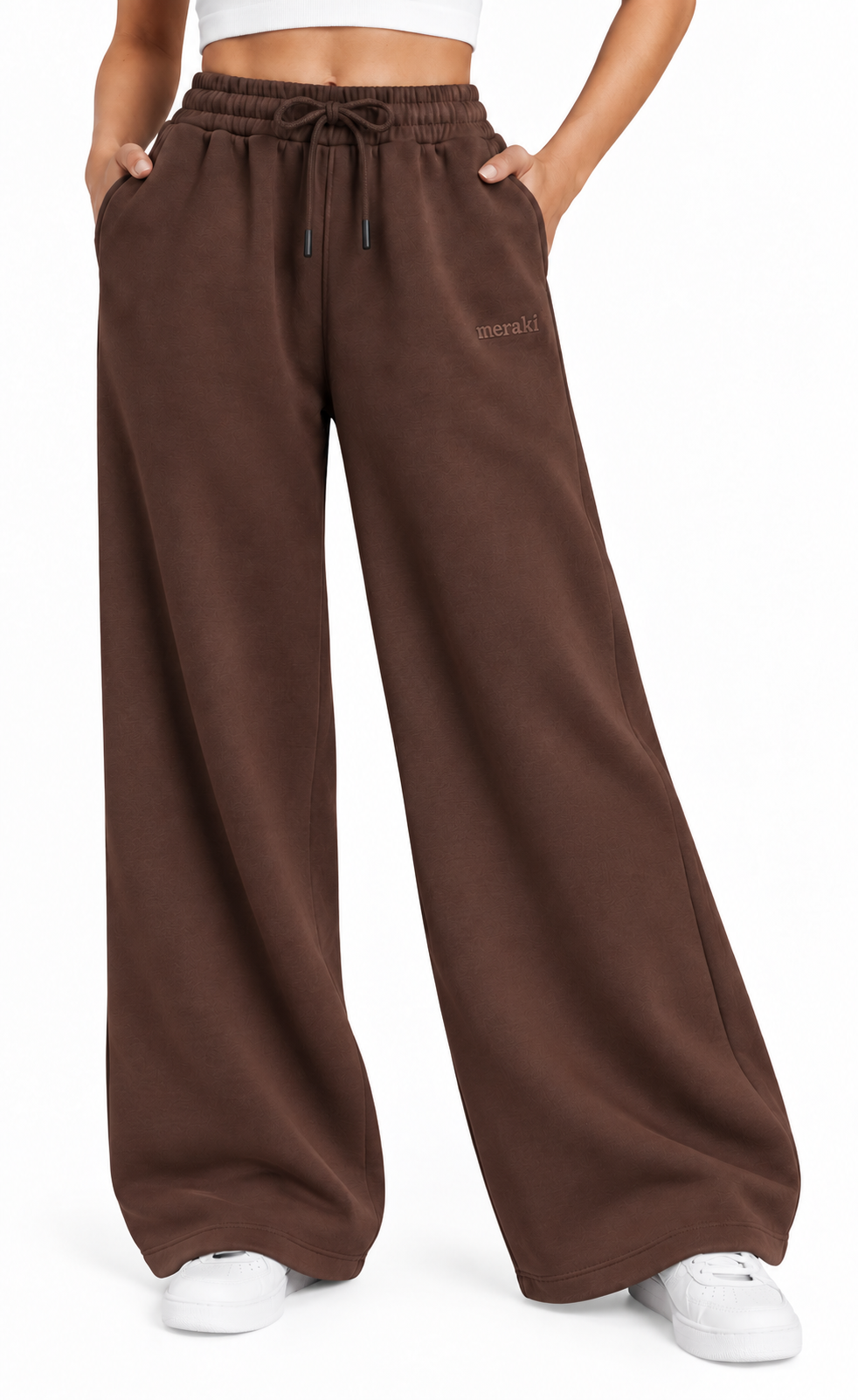 Brown Wide-leg Sweatpants